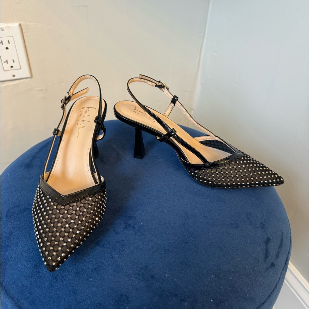 Nicole Miller Black Mesh Women's Heels